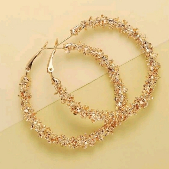 2 Pairs Metallic Hoop Earrings - Picture 3 of 3